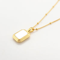 18K Gold Plated Sterling Silver Double Sided Black & White Pendent