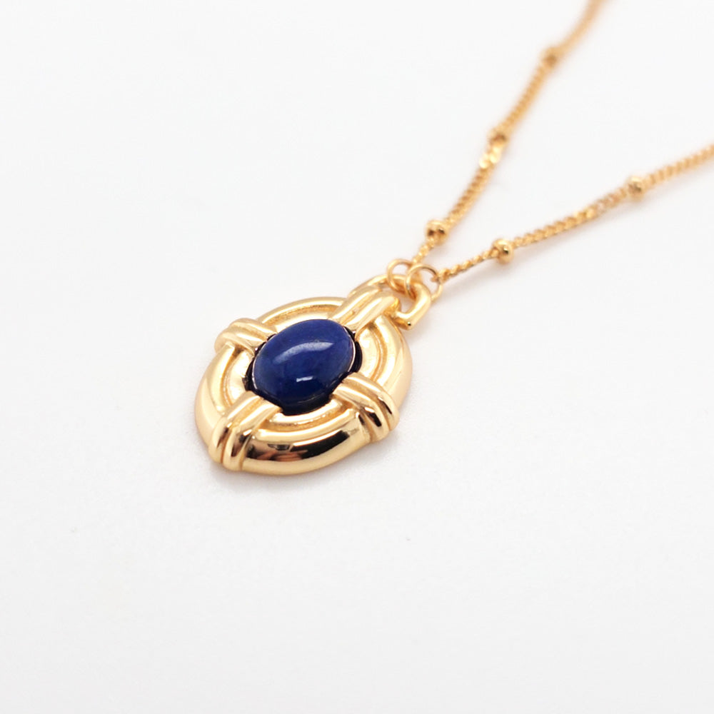 18K Gold Plated Sterling Silver Blue Night Pendent