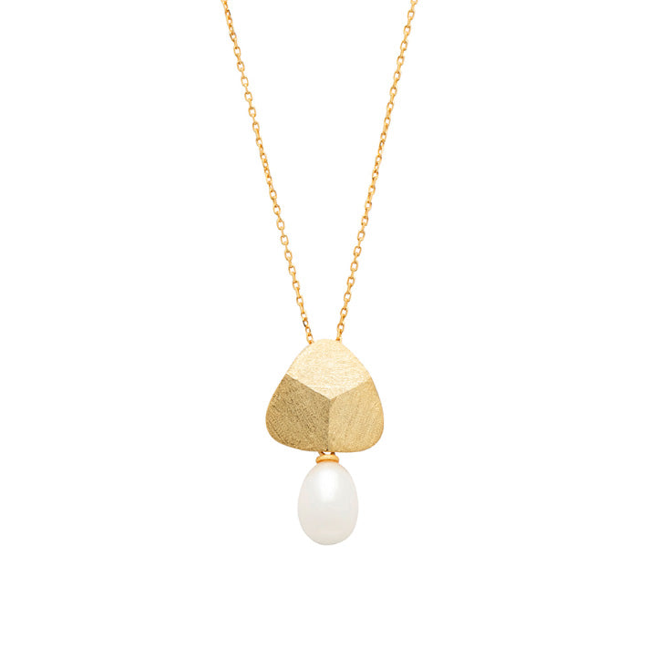 18K Gold Plated Sterling Silver Facet Necklace