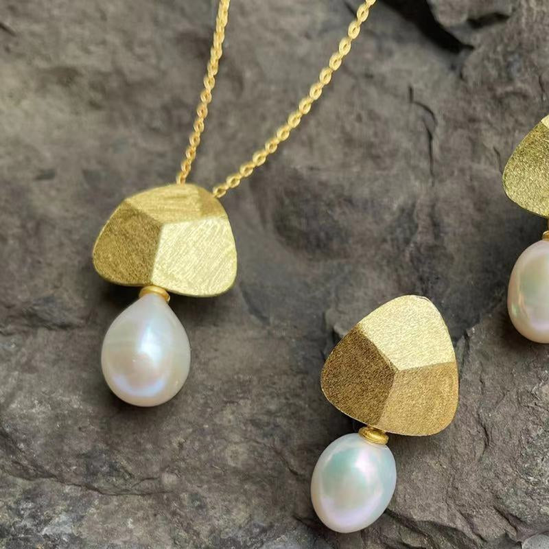 18K Gold Plated Sterling Silver Facet Necklace