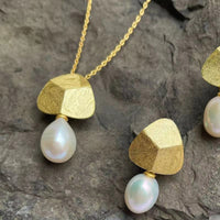 18K Gold Plated Sterling Silver Facet Necklace