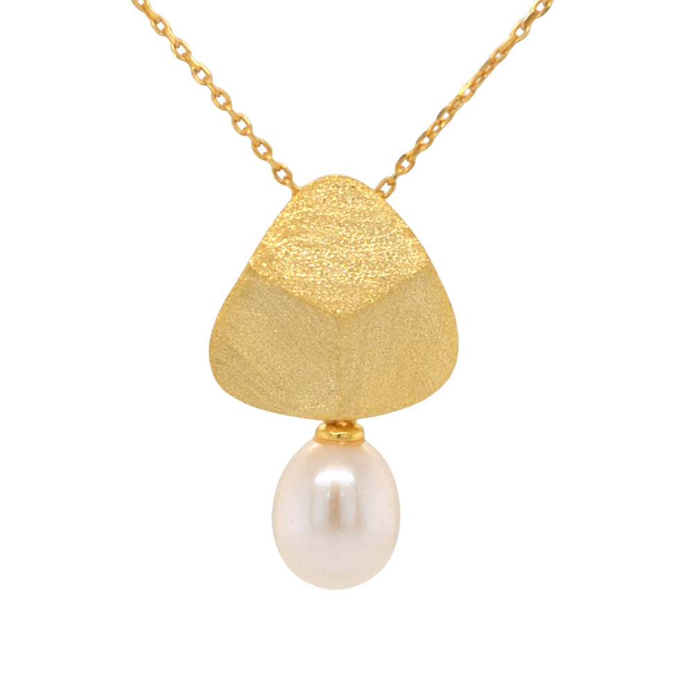 18K Gold Plated Sterling Silver Facet Necklace