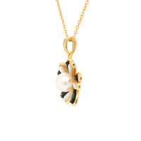 18K Gold Plated Sterling Silver Flower Pearl Necklace