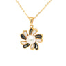 18K Gold Plated Sterling Silver Flower Pearl Necklace