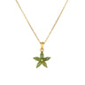Flower Nephrite Jade Necklace set in 925 Sterling Silver