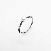 Fresh Water Pearl Oxidised Sterling Silver