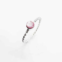 Pink Mother of Pearl Silver Ring