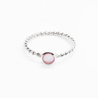 Pink Mother of Pearl Silver Ring