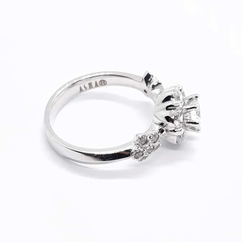 ASHA Sterling Silver CZ Embedded Ring