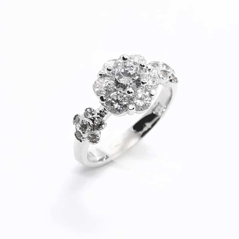 ASHA Sterling Silver CZ Flower Ring