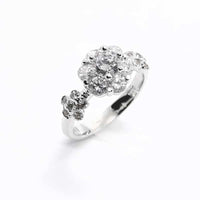 ASHA Sterling Silver CZ Flower Ring