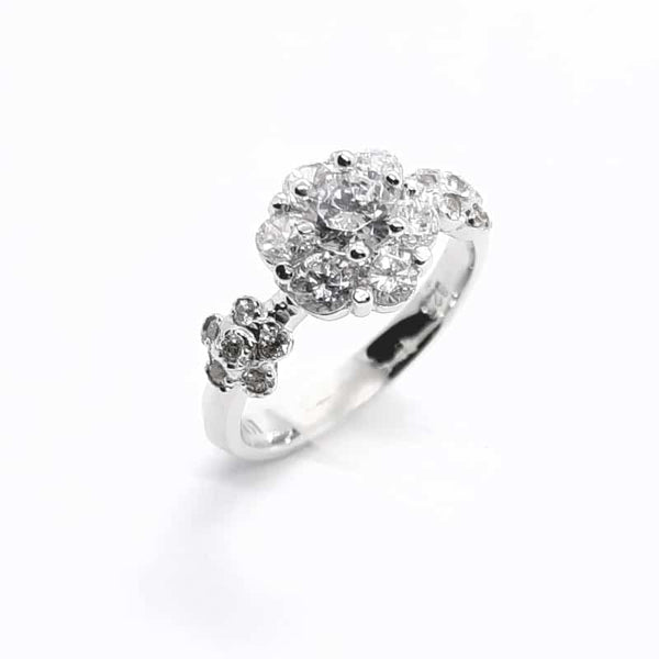 ASHA Sterling Silver CZ Flower Ring