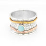 Three Tone Sterling Silver Ring with Larimar