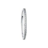 Rhodium Plated Sterling Silver CZ Fine Ring