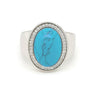 Turquoise and CZ Sterling Silver Ring