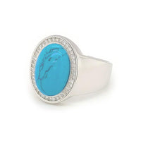 Turquoise and CZ Sterling Silver Ring