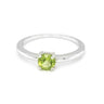 Peridot Round Gemstone Silver Ring