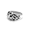 Hand Crafted Arabesque Carved Work Silver Ring