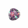 Hand Crafted Enamel Dome Silver Ring Purple