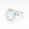 Moonstone Round Mabe Silver Ring