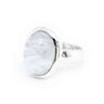 Moonstone Oval Cabochon Set Silver Ring