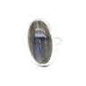 Labradorite Long Oval Shape Sterling Silver Ring