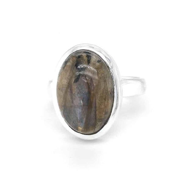 Labradorite Oval Shape Sterling Silver Ring