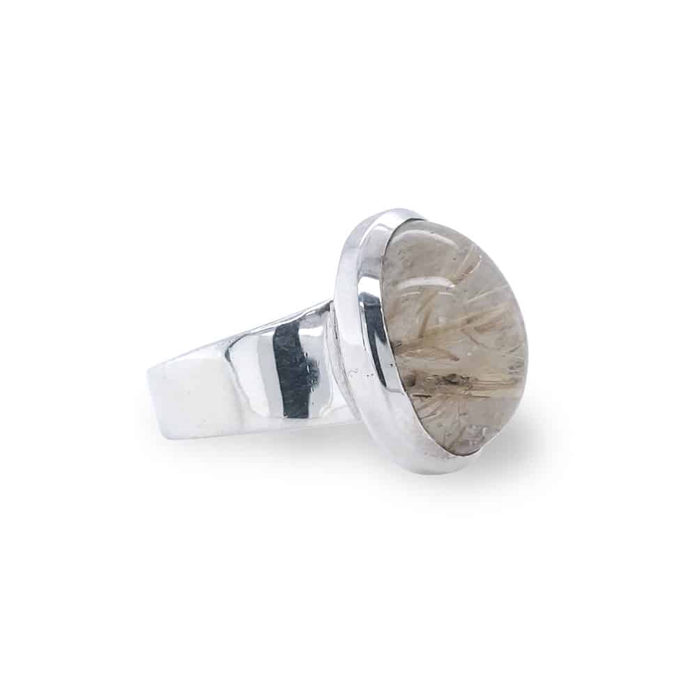 Golden Rutilite Sterling Silver Ring