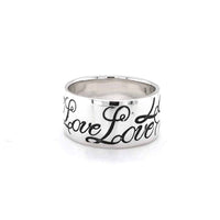 Sterling Silver Love Engraved Wide Ring