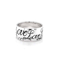 Sterling Silver Love Engraved Wide Ring