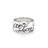 Sterling Silver Love Engraved Wide Ring