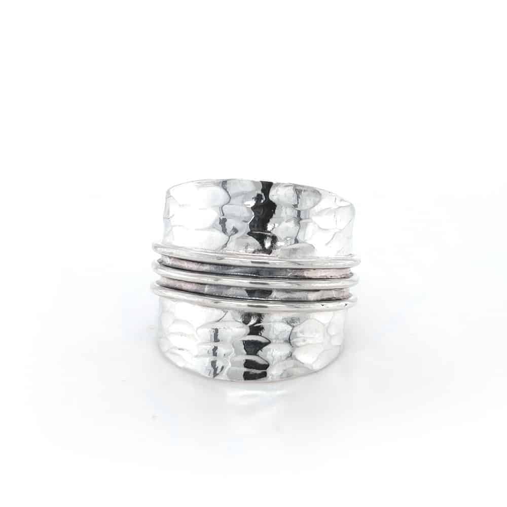 Sterling Silver Hammered Texture Ring