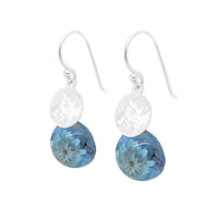 Azure Brushed Silver Earrings