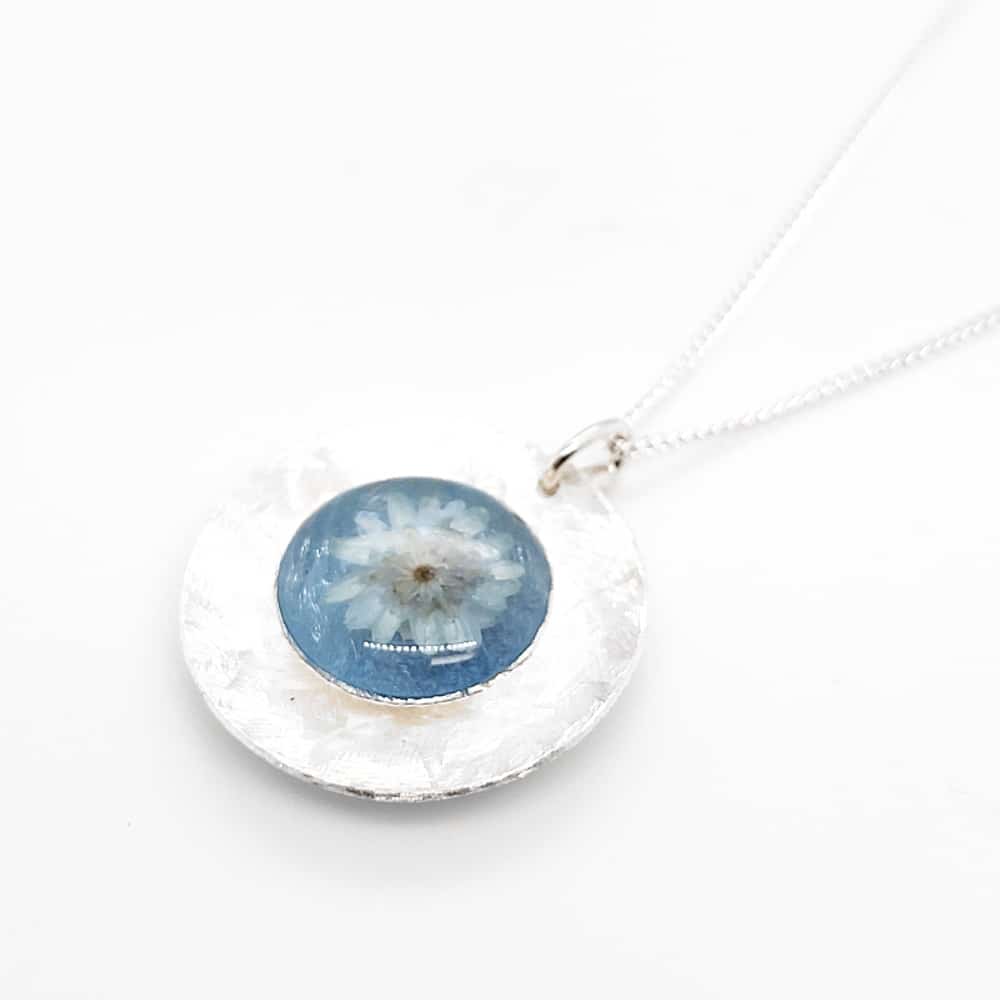 Azure Brushed Silver Necklace
