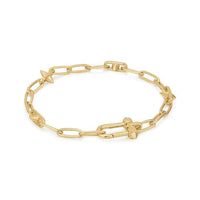 Silver Stud Link Charm Bracelet
