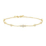 Gold Sparkling Bezel Cubic Zirconia Station Bracelet