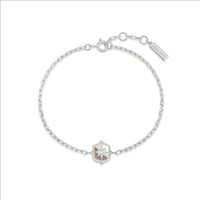 Silver Colour-Block Mother of Pearl Star Bracelet