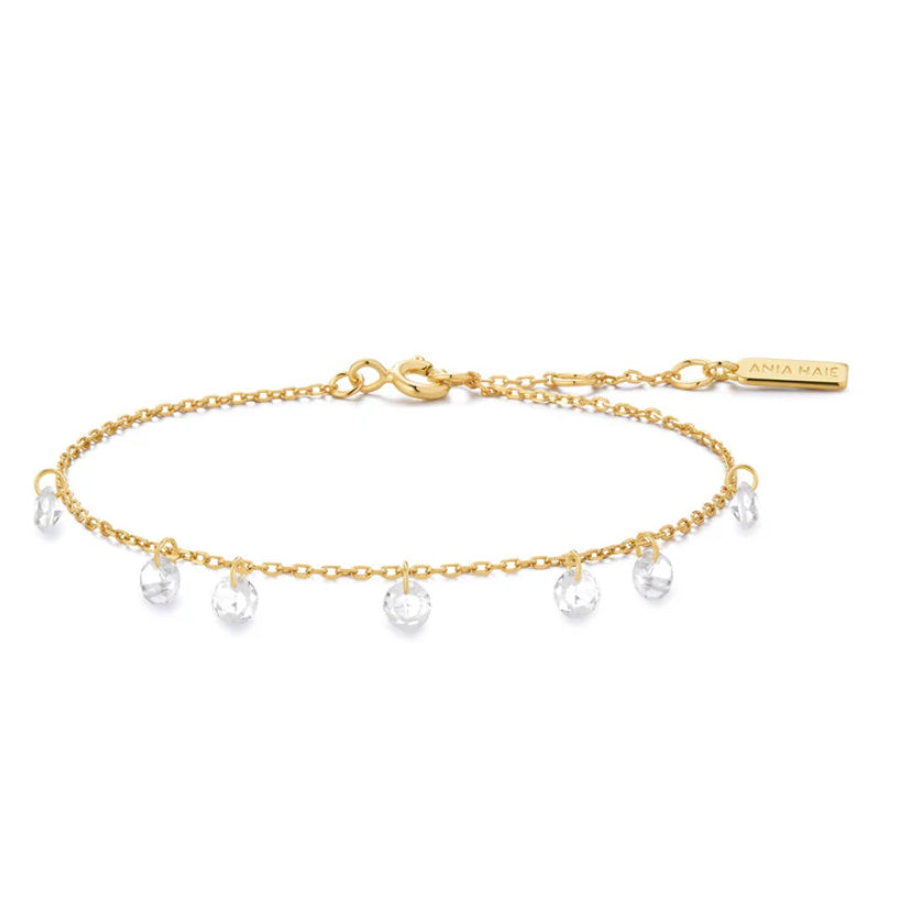 Gold Droplet Station Bracelet