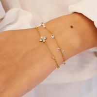 Gold Droplet Station Bracelet