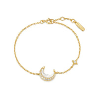 Gold Mother-of-Pearl Crescent Moon Bracelet