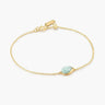 Gold Bezel Amazonite Organic Dome Pebble Bracelet