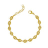925 Italian Silver Hollow Marina Link Bracelet Gold