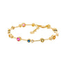 Sterling Silver Bracelet Bezel Set Multi Colour CZ