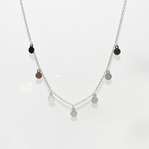 Sterling Silver Disc Charm Necklace