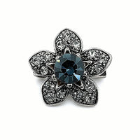 Crystal Small Support Flower Brooch Sapphire Blue