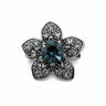 Crystal Small Support Flower Brooch Sapphire Blue
