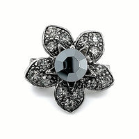 Crystal Small Support Flower Brooch Zet Black