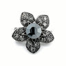 Crystal Small Support Flower Brooch Zet Black