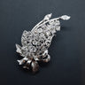 Crystal Bouquet Brooch White Gold