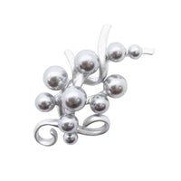 Silver Faux Pearl Brooch